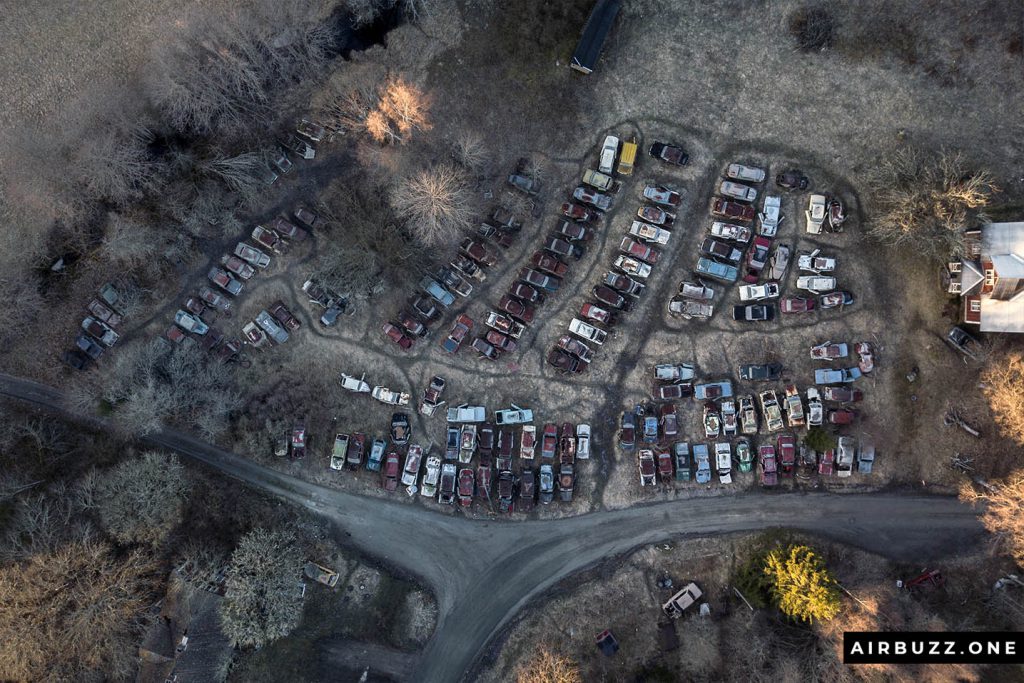 Top view of the open part of the car graveyard.